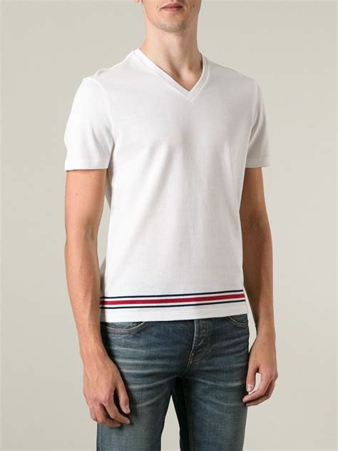 gucci v neck white t shirt|Gucci t shirt men white.